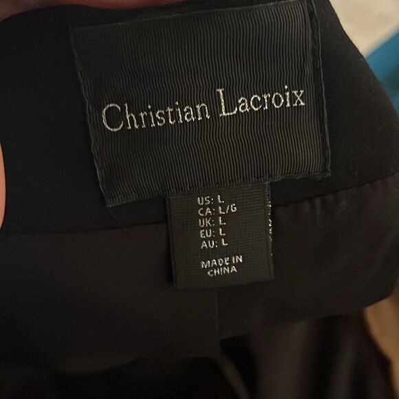 Christian Lacroix Chic Black Square Neck Button-Up Vest Top, size L - Picture 7 of 8